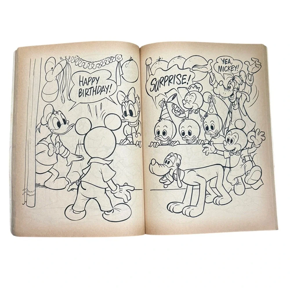 2 Vintage 1980s‎ Walt Disney  Mickey Mouse and Friends Coloring Books Retro Used
